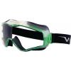 Vollsichtbrille 6x3 EN 166,EN 170 Rahmen gunmetallic/grün,Scheibe klar PC UNIVET. All-round vision goggles 6x3 EN 166, EN 170 gun metallic/green frame, clear lens