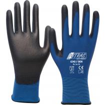 Handschuhe Nitras Skin Gr.XL blau/schwarz Nyl.mitPUR EN 388 Kat.II