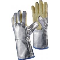 Hitzeschutzhandschuhe 5-Finger Universalgröße natur/silber m.alumin.Preox-Aramid