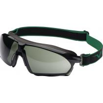 Vollsichtschutzbrille 625 EN 166 EN 170 EN 172 Rahmen dunkelgrau,Scheibe grünG15