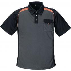 Herrenpoloshirt Gr.XL dunkelgrau/schwarz/orange 100%PES.  . 