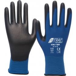 Handschuhe Nitras Skin Gr.XL blau/schwarz Nyl.mitPUR EN 388 Kat.II.  . 