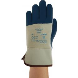 Handschuhe ActivArmr® Hycron® 27-607 Gr.10 weiß/blau BW-Jersey m.Nitril.  . 