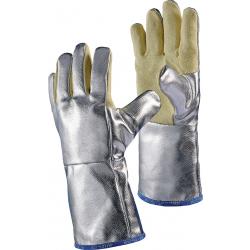 Hitzeschutzhandschuhe 5-Finger Universalgröße natur/silber m.alumin.Preox-Aramid.  . 