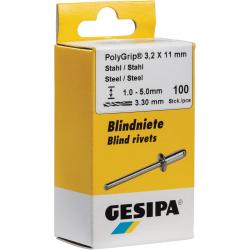Blindniet PolyGrip® Nietschaft dxl 3,2x8,0mm Stahl/Stahl 100 St.GESIPA.  . 