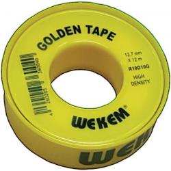 PTFE Dichtband Golden Tape L12m B12,7mm D0,1mm 100g/m² Spule WEKEM.  . 