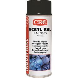 Farbschutzlackspray ACRYL tiefschwarz glänzend RAL 9005 400 ml Spraydose CRC.  . 