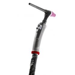 TIG 450 GRIP WD 8P U/D HFL 4m.  Water-cooled TIG welding torch with a highly flexible hose package (high-flex leather)  Setting of welding current, in case of Synergic control, JOB switching is also possible  Duty cycle DC-: 400 A / 100 %  . 